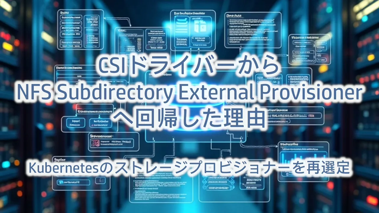 Kubernetesのストレージプロビジョナーを再選定：CSIドライバーからNFS Subdirectory External Provisionerへ回帰した理由